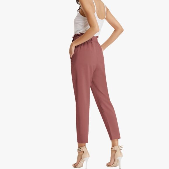 🪷Grace Karin Dusty Pink Paper Bag Pants - Picture 2 of 7